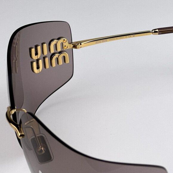 NEW Miu Miu MU54YS 5AK06I RUNWAY Gold Purple Brown Wraparound Women Sunglasses main image 5
